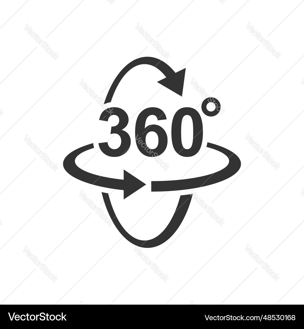 360 degrees icon in flat style rotate symbol 360 degrees icon in flat style rotate symbol vector image