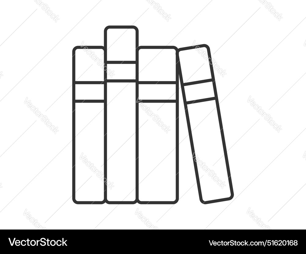 A library theme icon with books arranged Vector Image