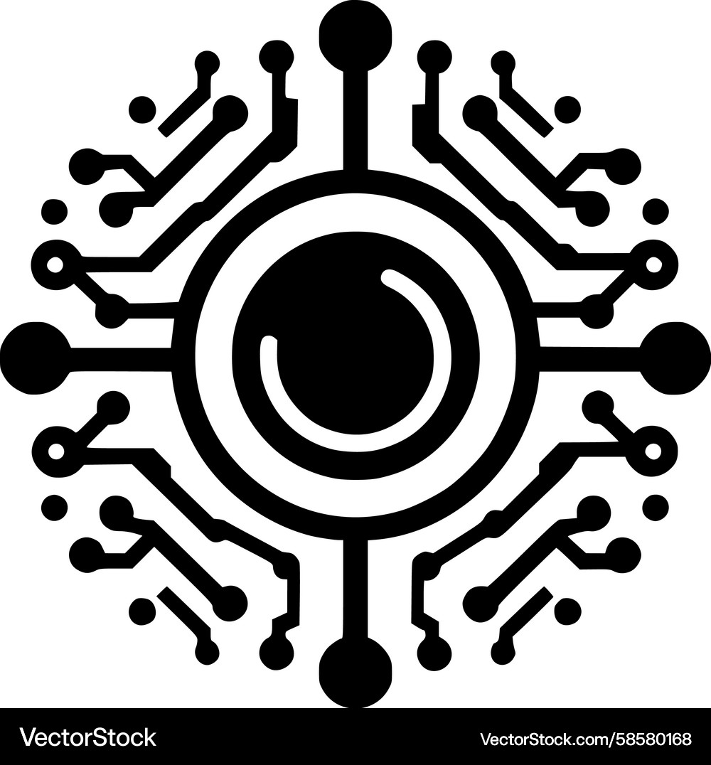 Abstract Circuit Core Icon Vector Image