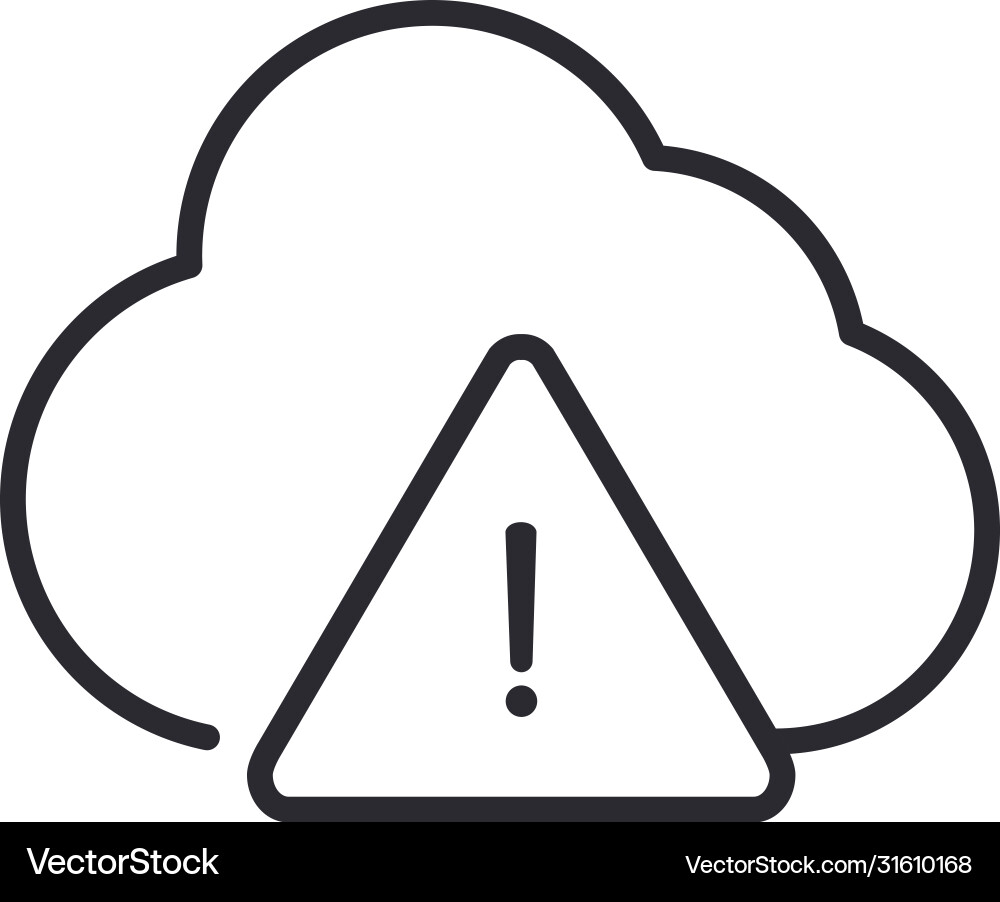 Alert icon cloud computing data warning Alert icon cloud computing data warning vector image