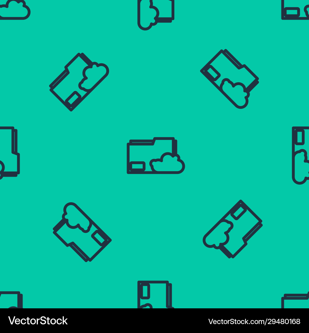Blue line cloud storage text document folder icon Blue line cloud storage text document folder icon vector image