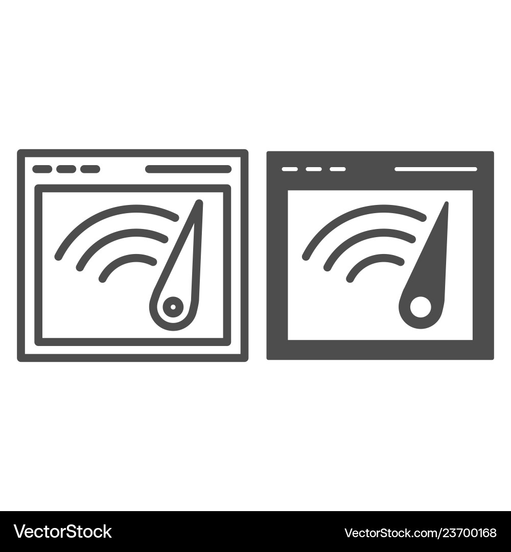 Browser speed line and glyph icon computer window Browser speed line and glyph icon computer window vector image