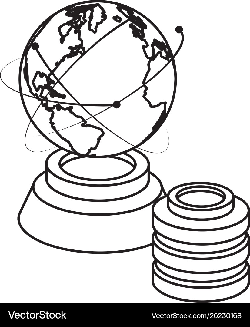 Computing global technology and networking vector image