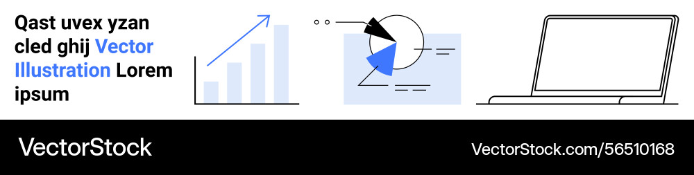 Data analysis and visualization with charts vector image