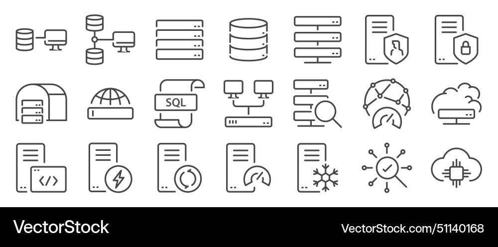 Database icon set Royalty Free Vector Image - VectorStock
