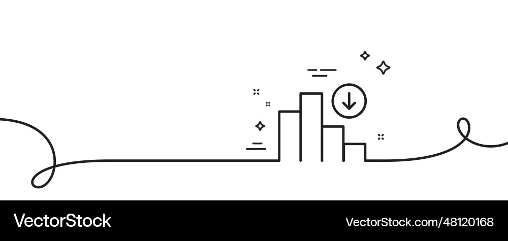 Decreasing graph line icon crisis chart sign Decreasing graph line icon crisis chart sign vector image