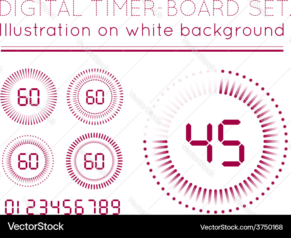 Digital Countdown Timer Set vector image