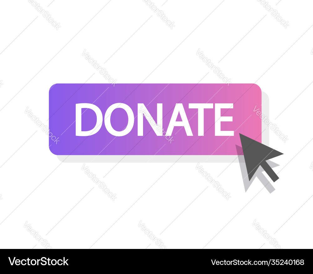 Donate Button Click Icon vector image