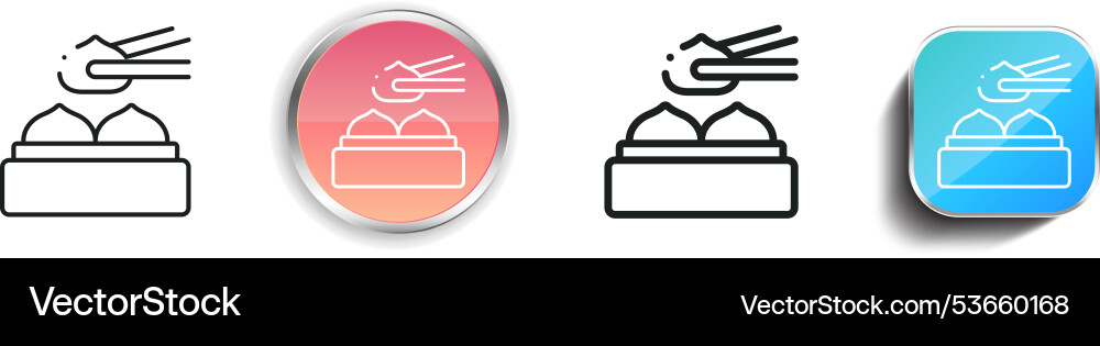 Dumpling icon thin linear regular and button vector image