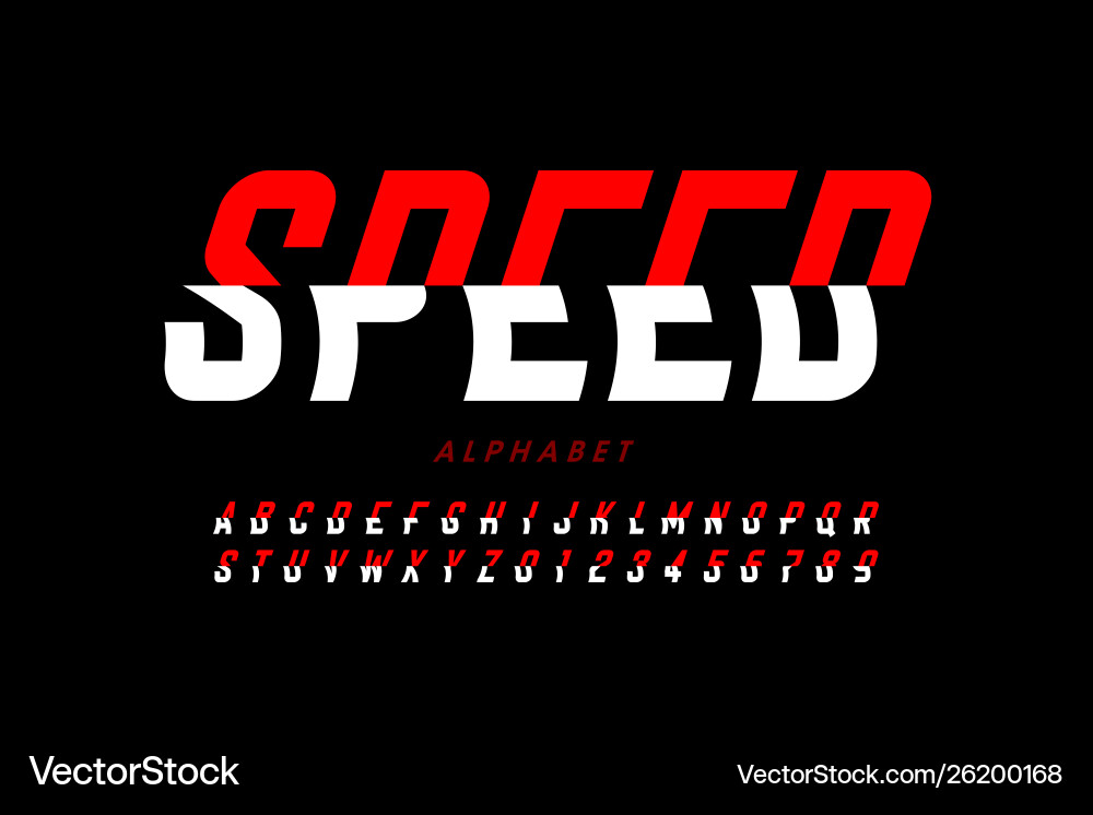 Dynamic Speed Font Collection Vector Image