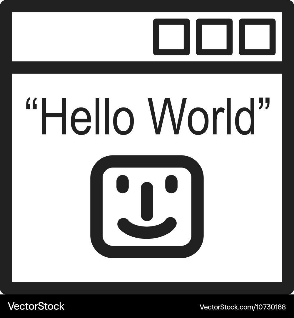 Hello world program vector image