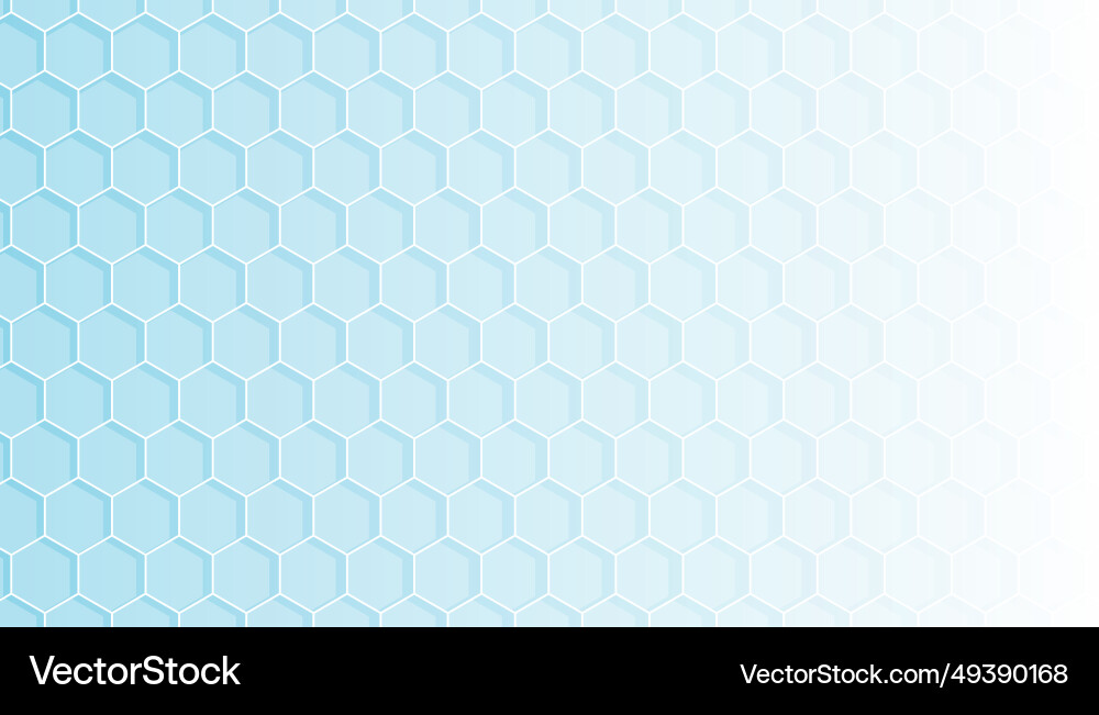 Hexagonal shape pattern in light blue color Vector Image