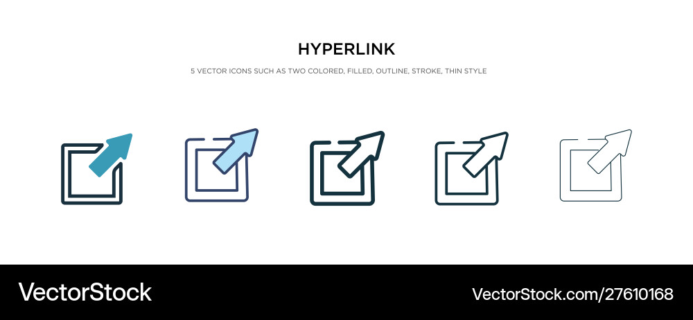 Hyperlink icon in different style two colored Hyperlink icon in different style two colored vector image