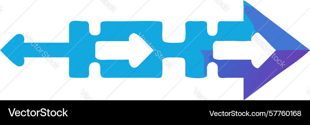 Interlocking block arrow for structured progress vector image