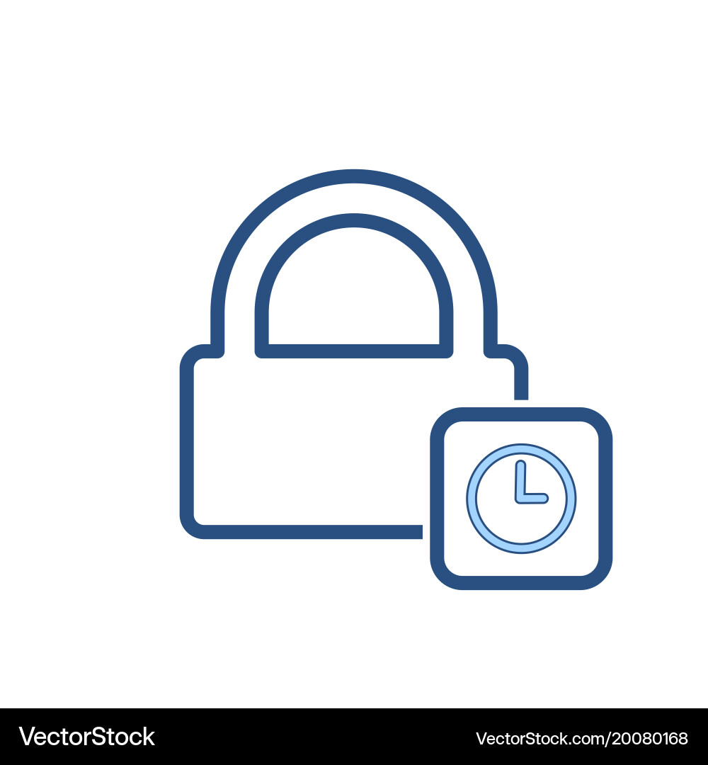 Lock password private protection secure time icon Vector Image