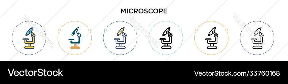 Microscope icon in filled thin line outline Vector Image