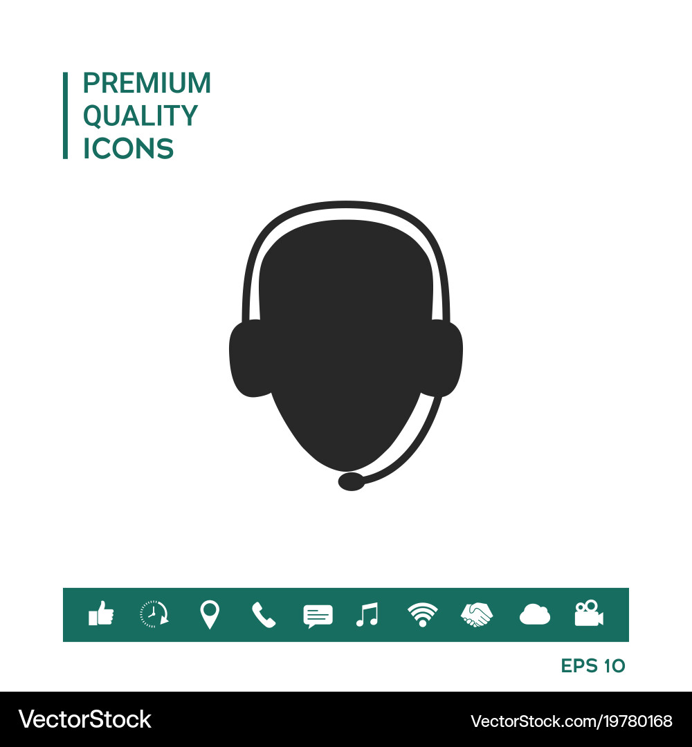 Operator in headset call center icon vector image