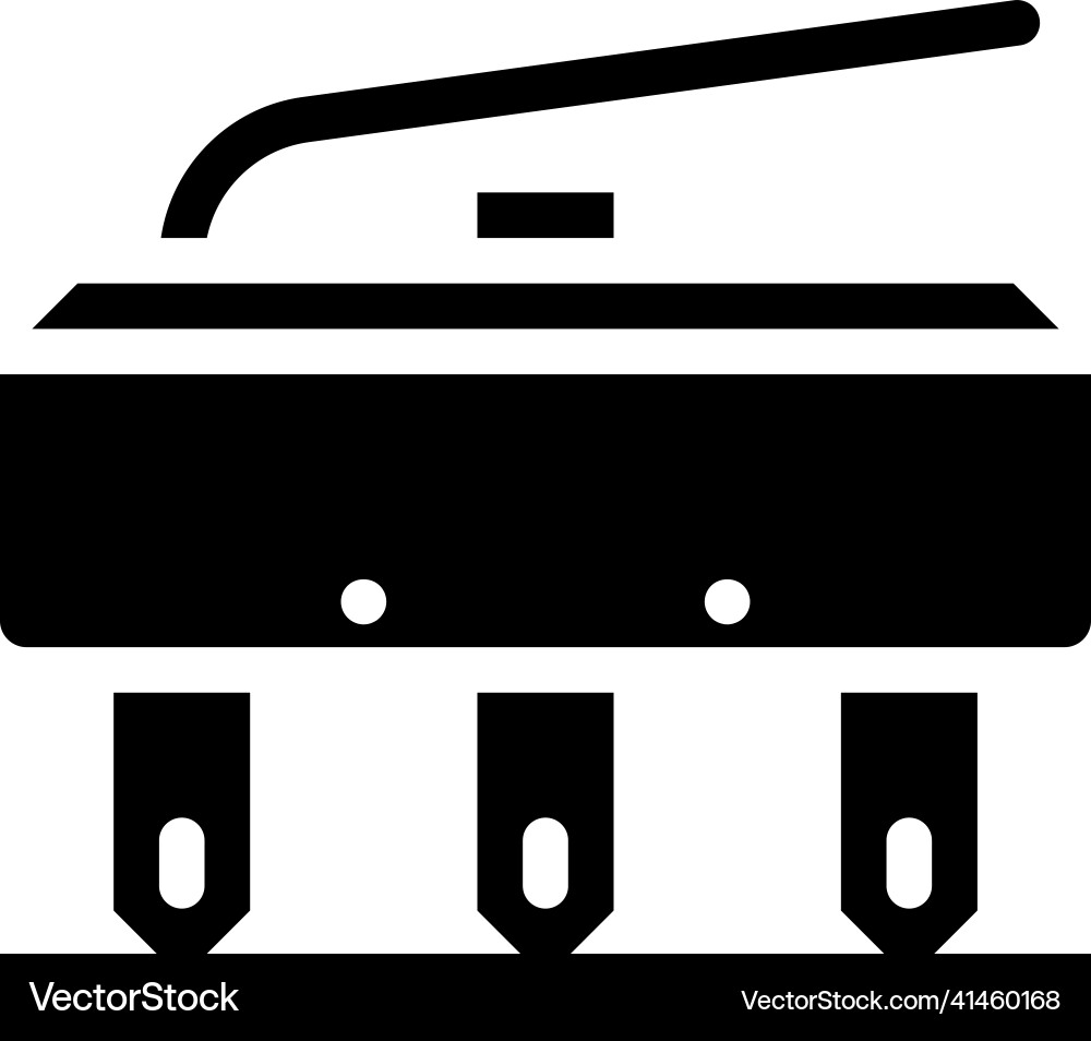 Push button switch glyph icon Push button switch glyph icon vector image