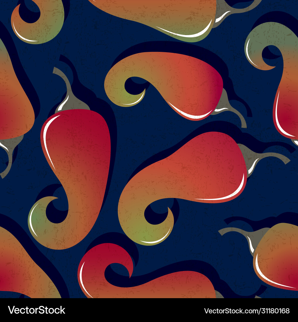 Seamless pattern peppers chilli shabbackground Seamless pattern peppers chilli shabbackground Vector Image
