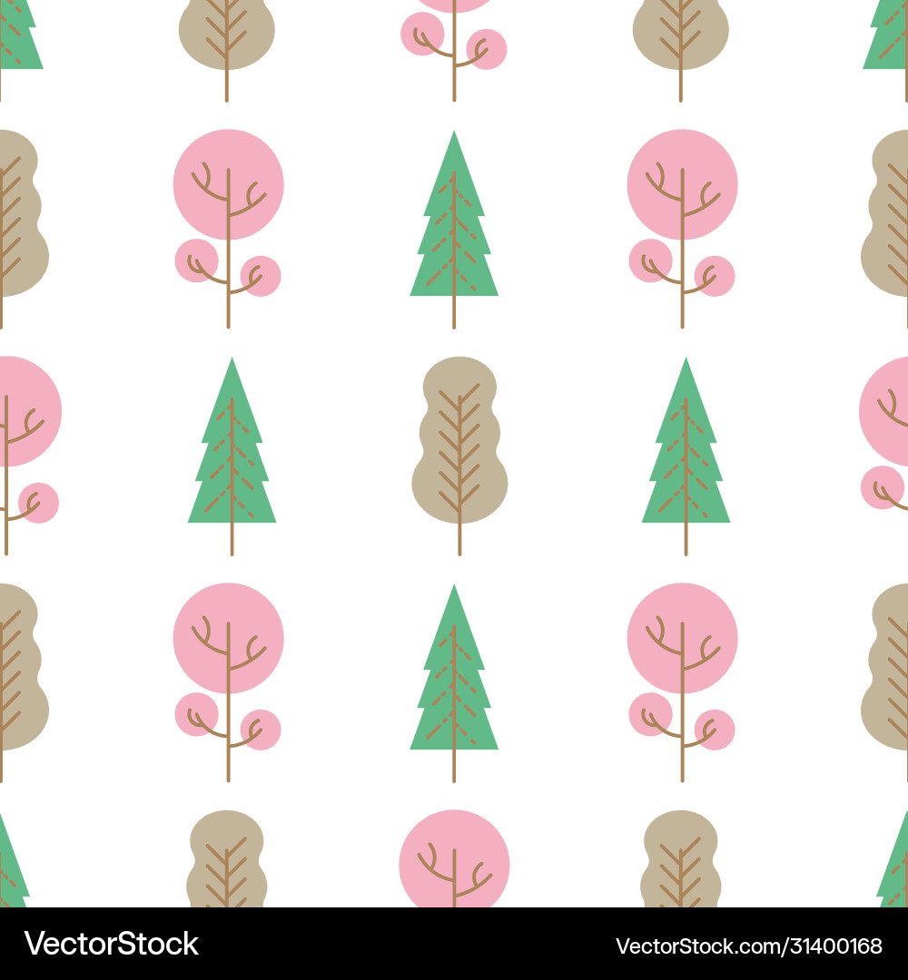 Seamless pattern with colored trees Vector Image