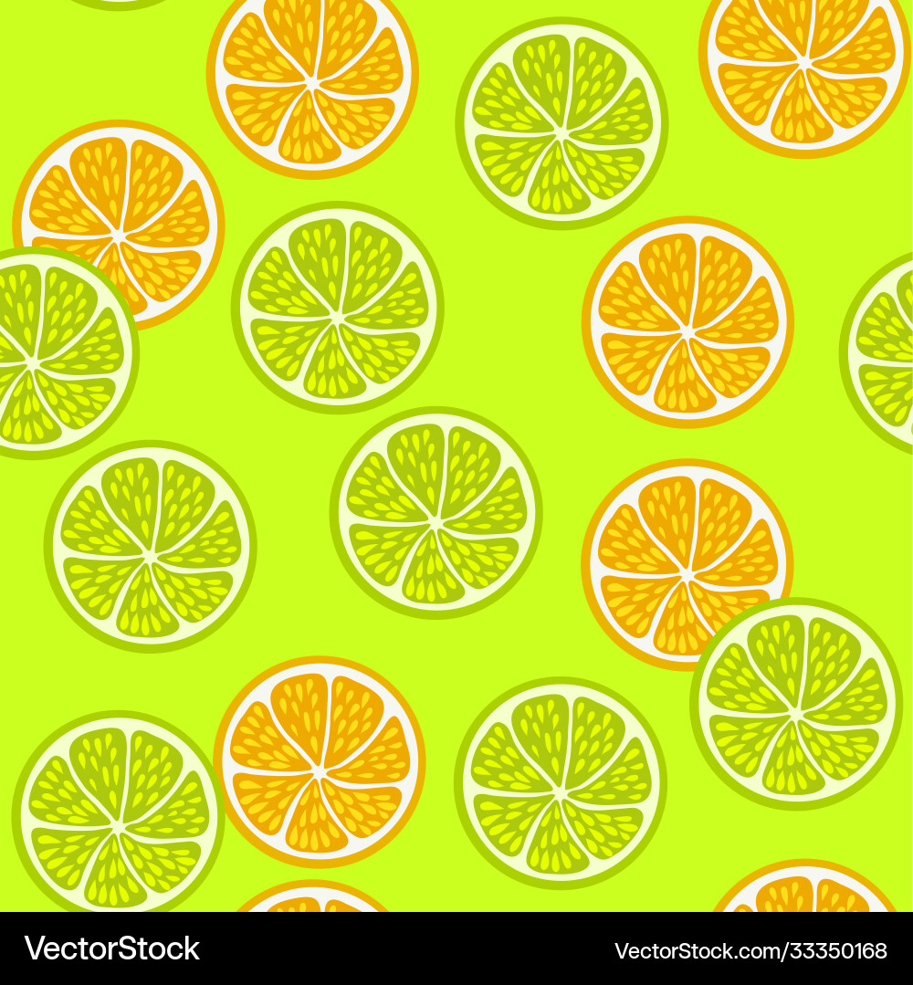 Seamless pattern with juice lemon and orange slice Vector Image