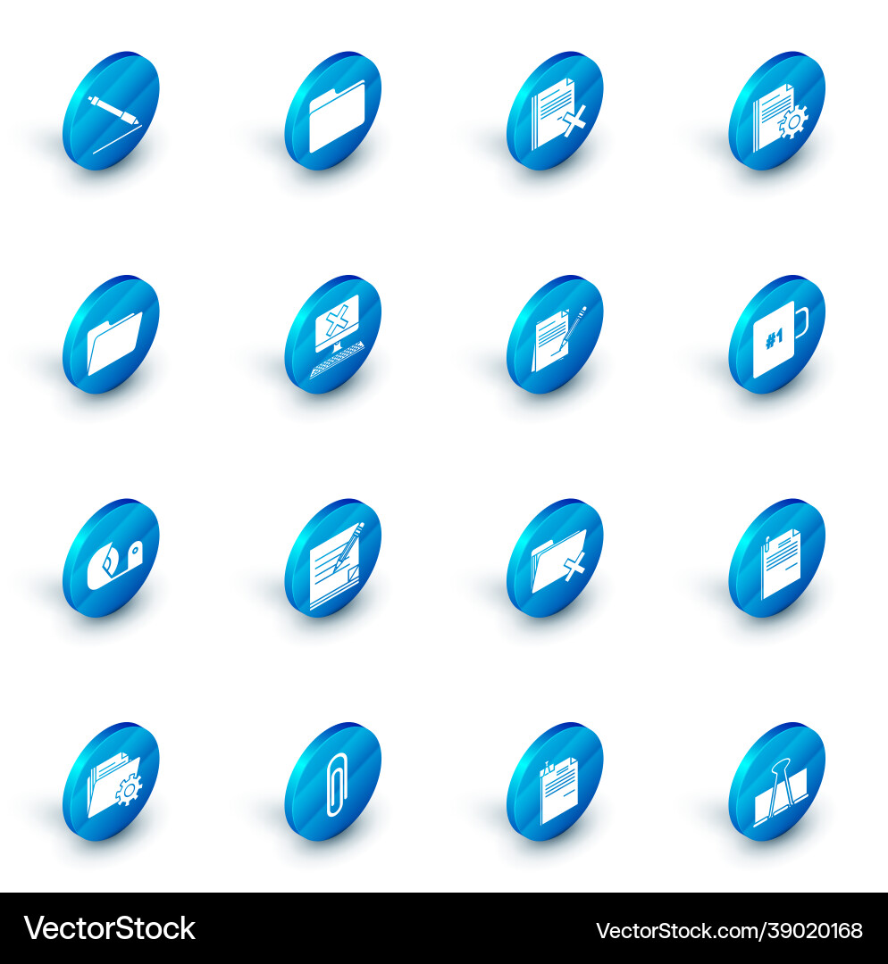 Set document folder delete file Set document folder delete file vector image