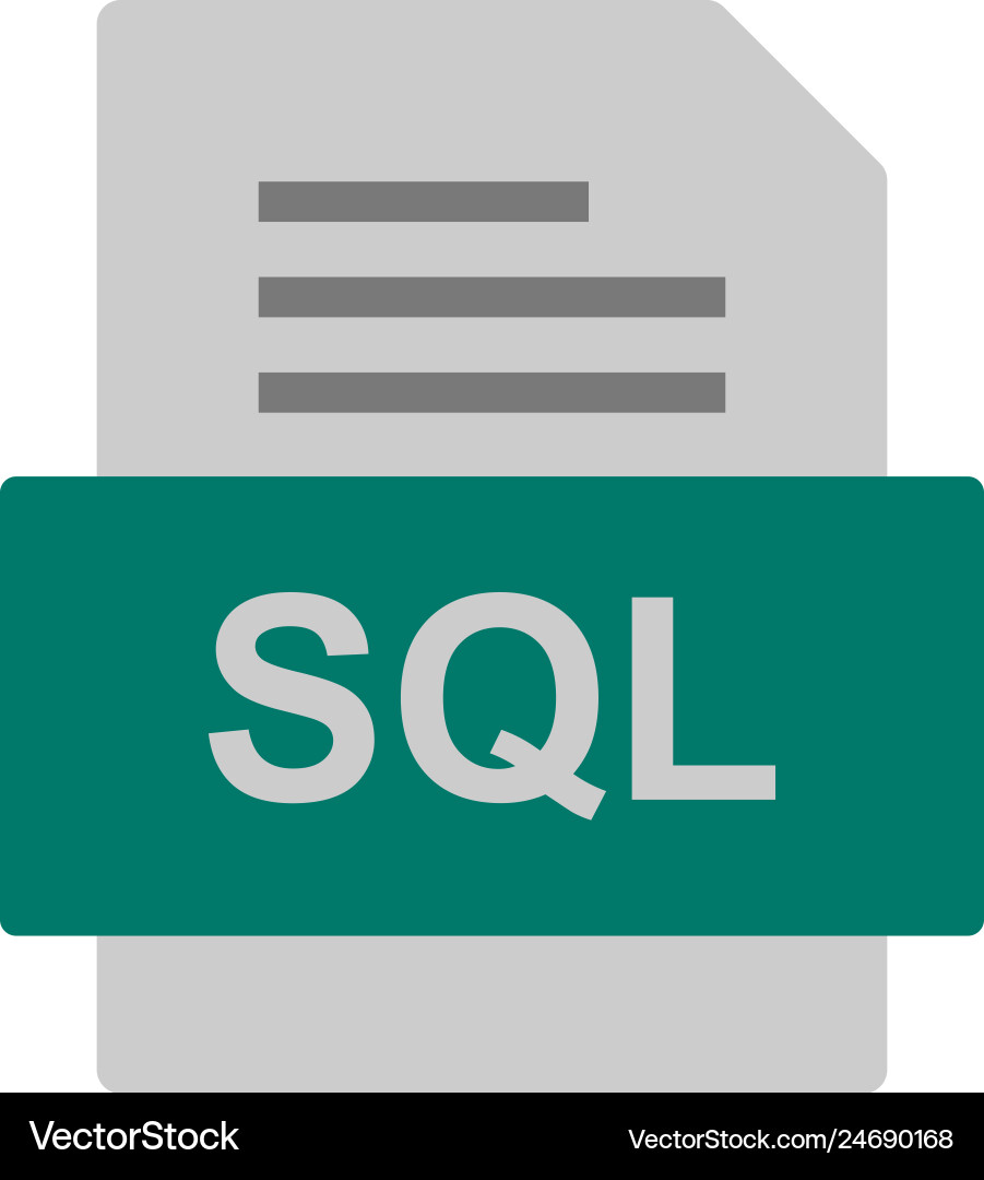 Sql Datei Dokument Symbol Vektorbild