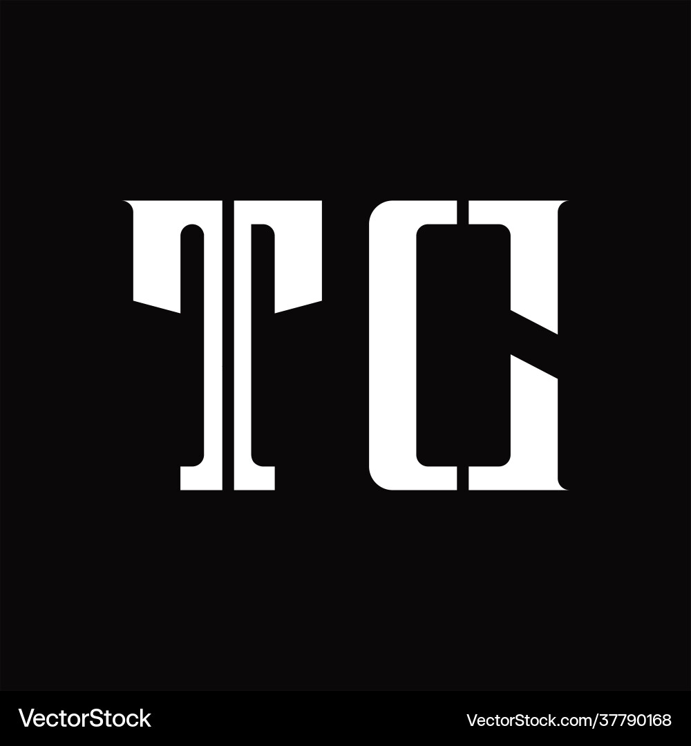 Tc logo monogram with middle slice design template Vector Image