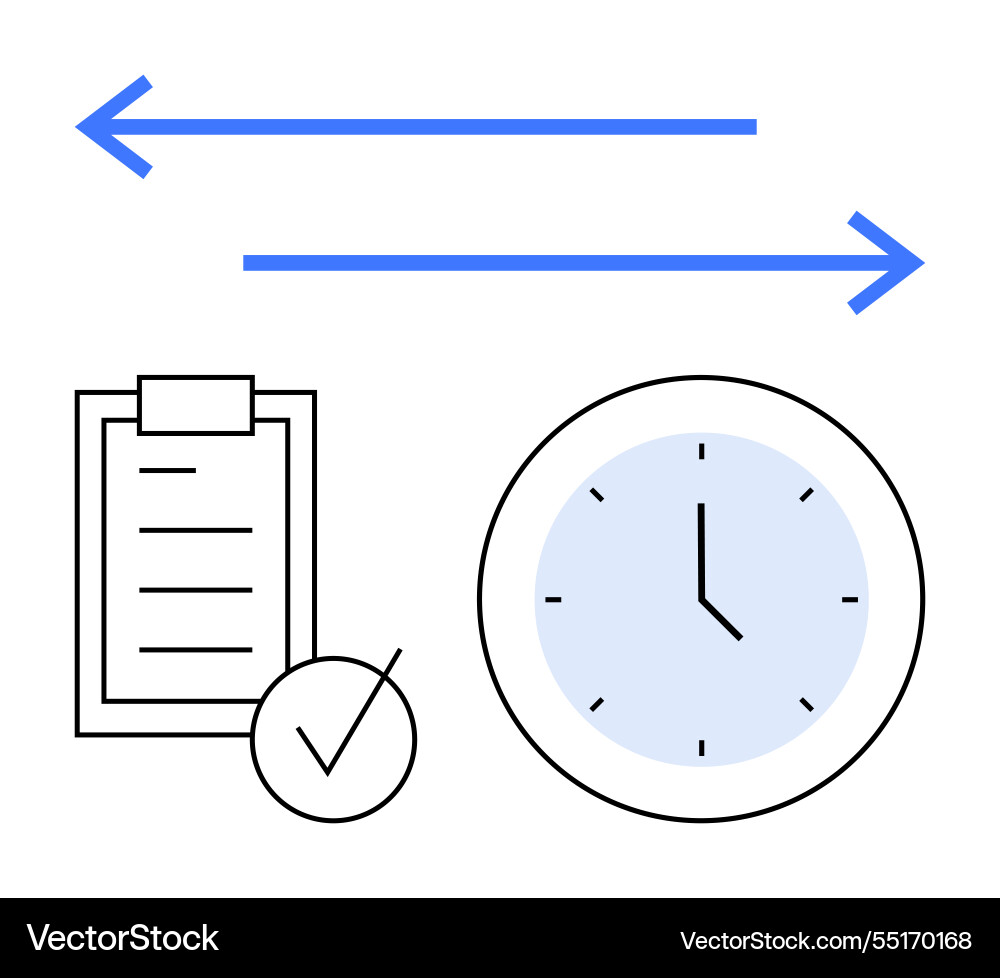 Time management and task prioritization with clock Time management and task prioritization with clock vector image