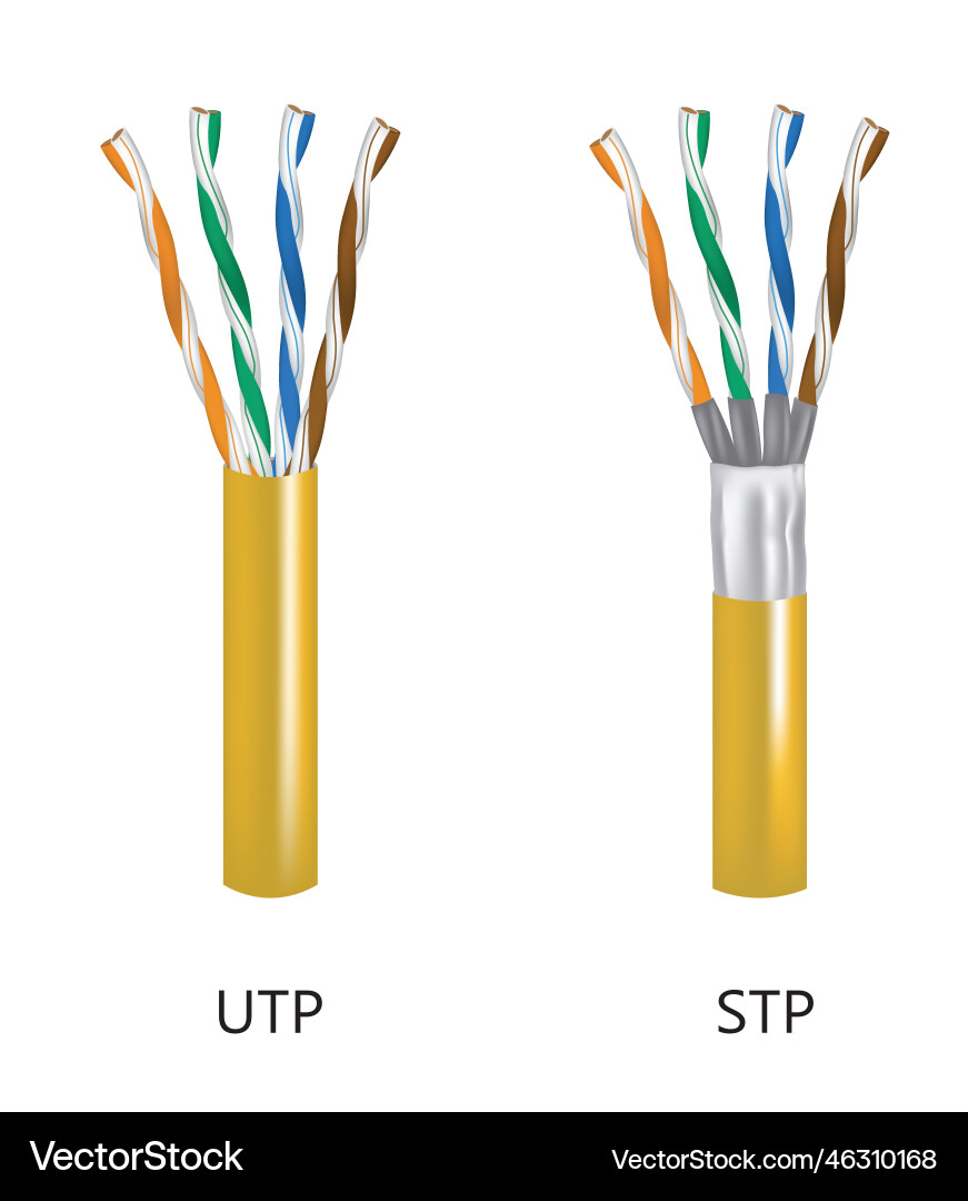 Utp And Stp Cable Royalty Free Vector Image VectorStock Utp And Stp Cable Royalty Free Vector Image VectorStock
