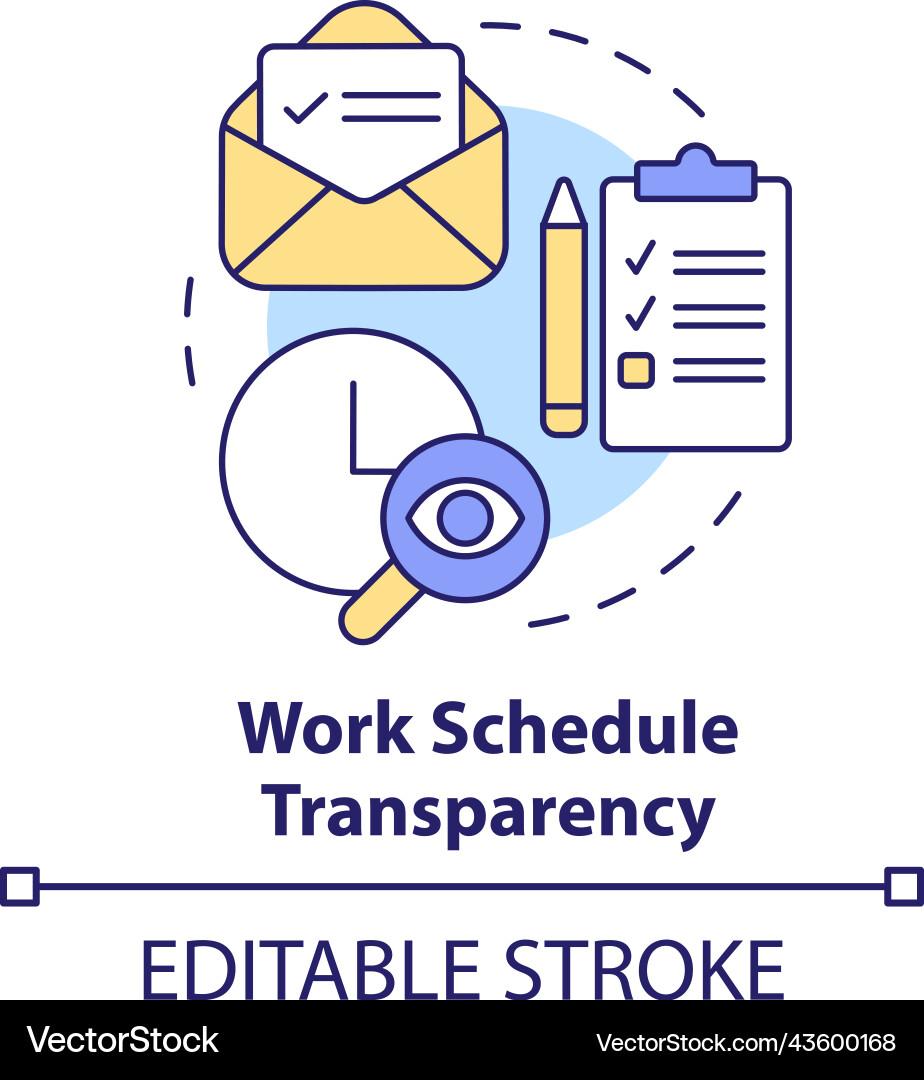 Work schedule transparency concept icon – Royalty-Free Vector | VectorStock, image size:924x1080