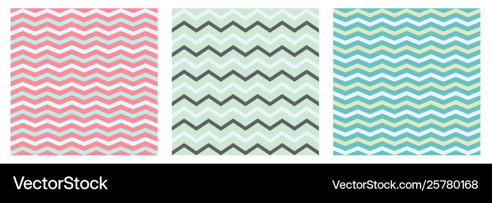 Zigzag Pattern Set - Geometric Background vector image