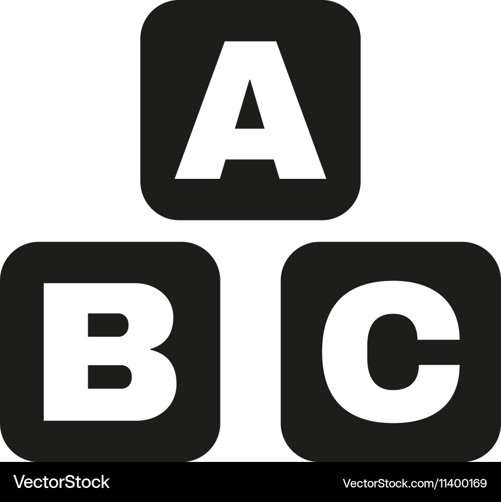 Abc building blocks icon bricks design Vector Image