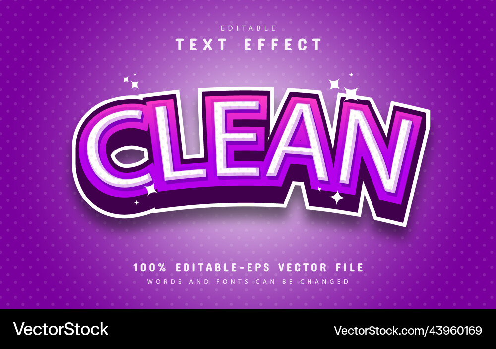 Clean text effect with purple gradient Clean text effect with purple gradient vector image