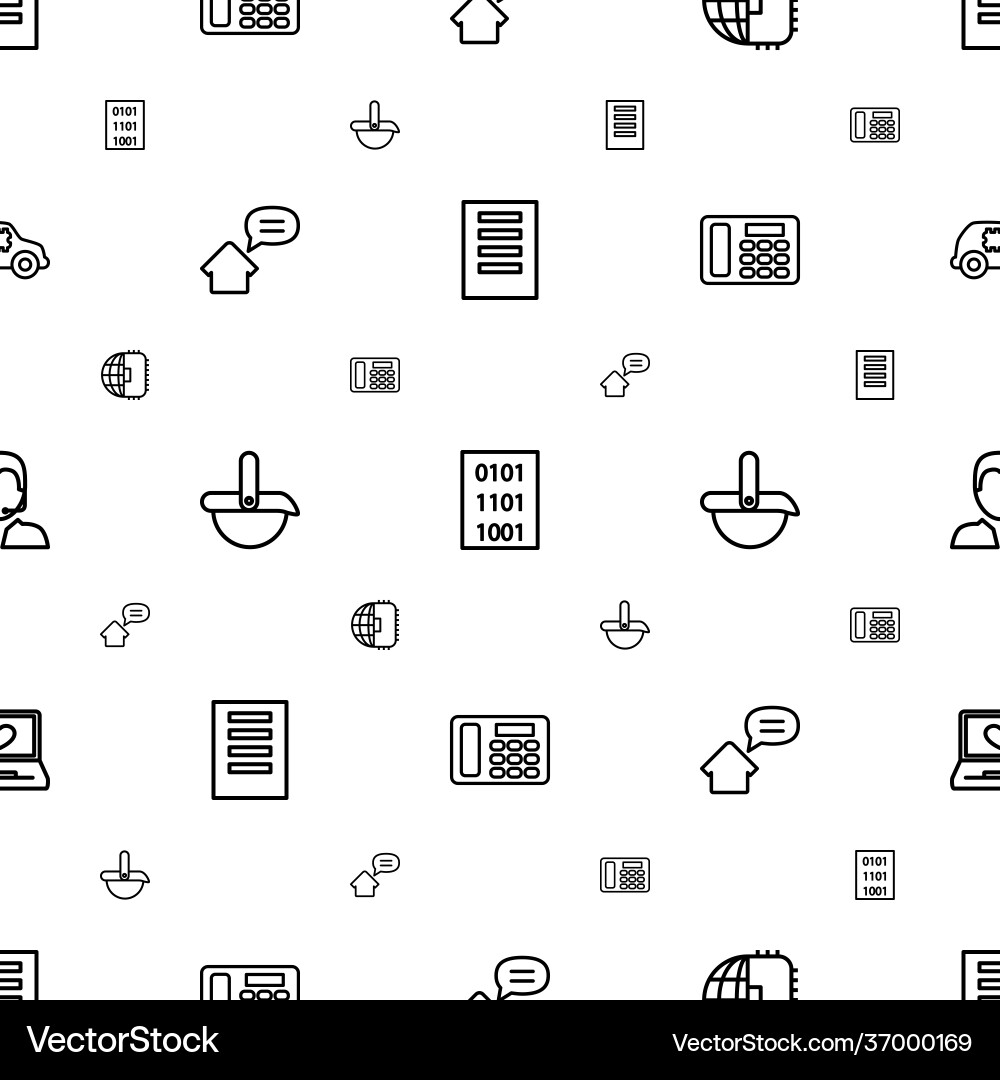 Computer icons pattern seamless white background vector image