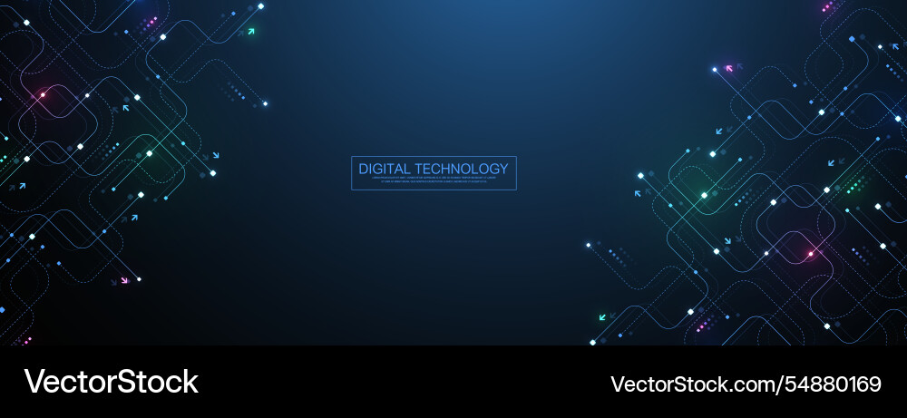 Digital Tech Circuit Board Abstract Vector Image