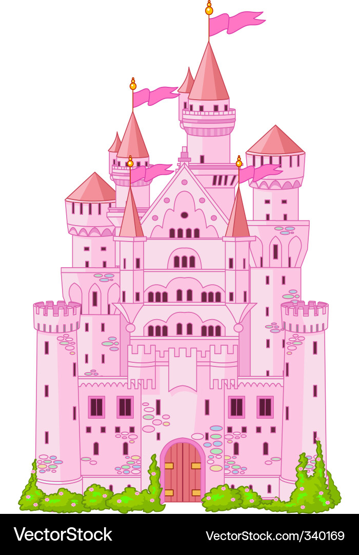 Enchanted Pink Castle Vector Image