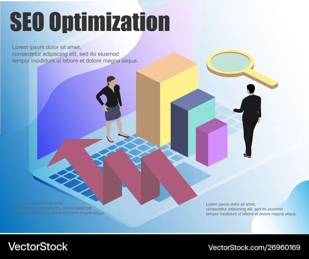Flat with isometric computer monitor Vector Image