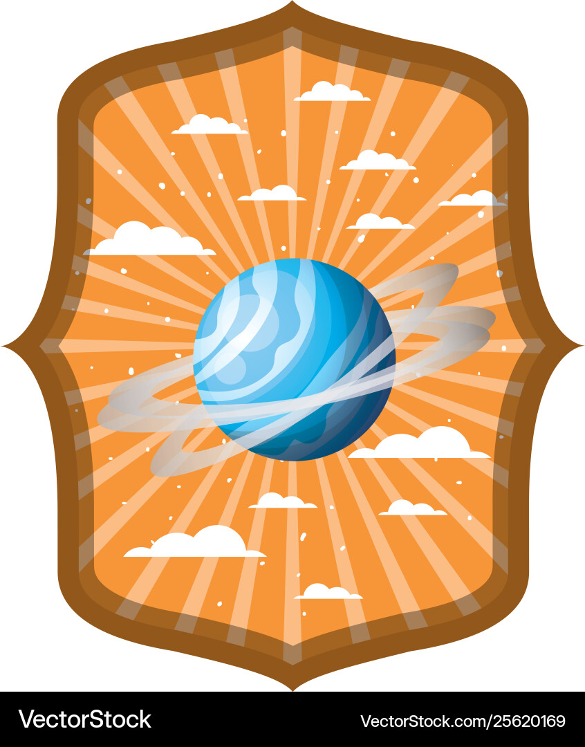 Frame with planet solar system Vector Image