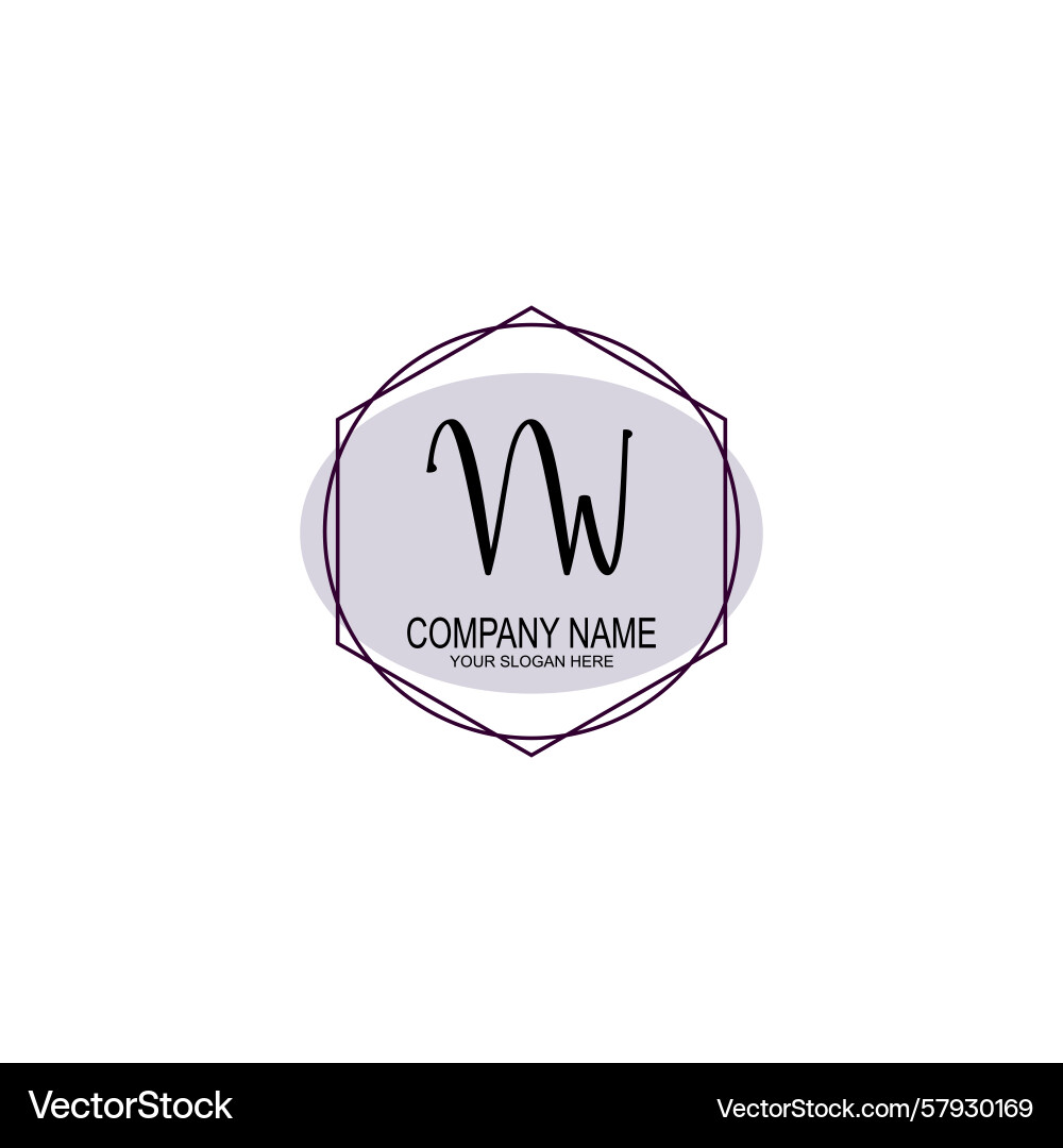 Handwriting logo concepts with initial vw Handwriting logo concepts with initial vw Vector Image