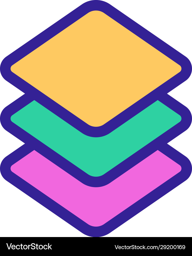 Layers in graphic editor icon isolated Vector Image