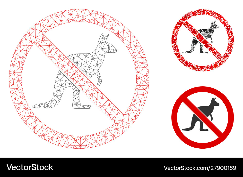 No kangaroo mesh network model and triangle No kangaroo mesh network model and triangle vector image