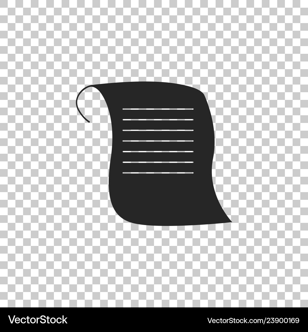Paper scroll icon on transparent background vector image