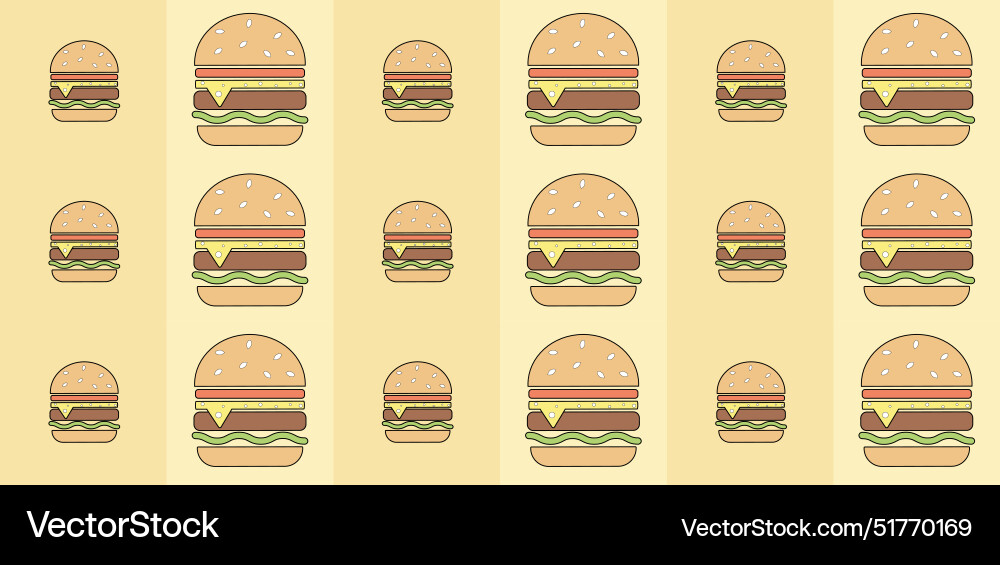 Seamless burger pattern in minimalistic style Vector Image