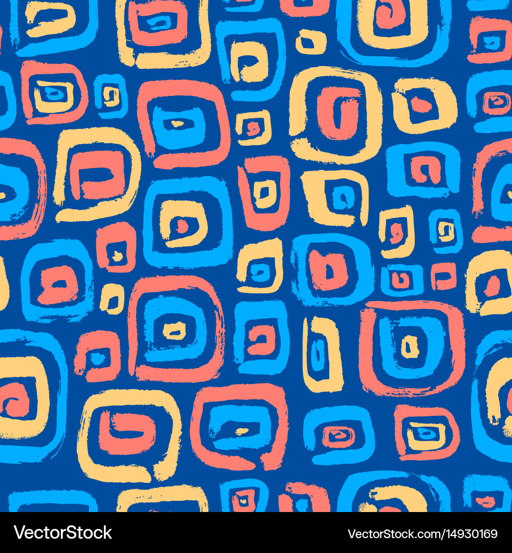 Seamless pattern with abstract square elements vector image