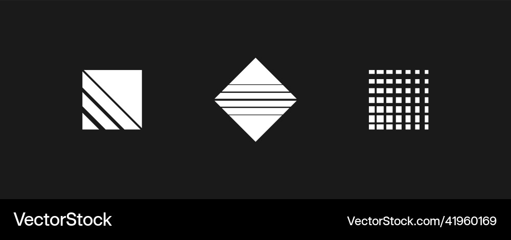 Set of retrowave design elements squares Set of retrowave design elements squares vector image