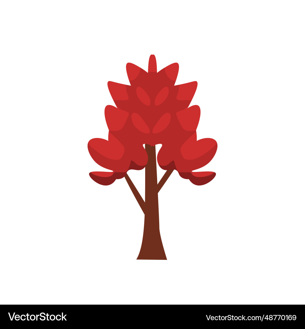 Simple red tree vector image