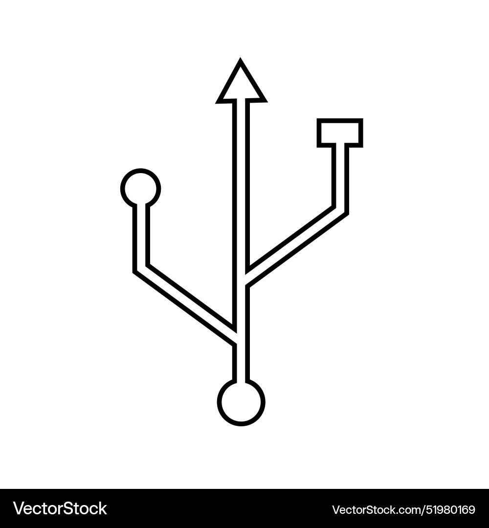 Usb icon in flat style with background Vector Image