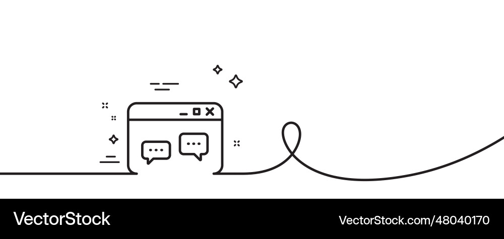 Browser window line icon chat speech bubbles Browser window line icon chat speech bubbles vector image