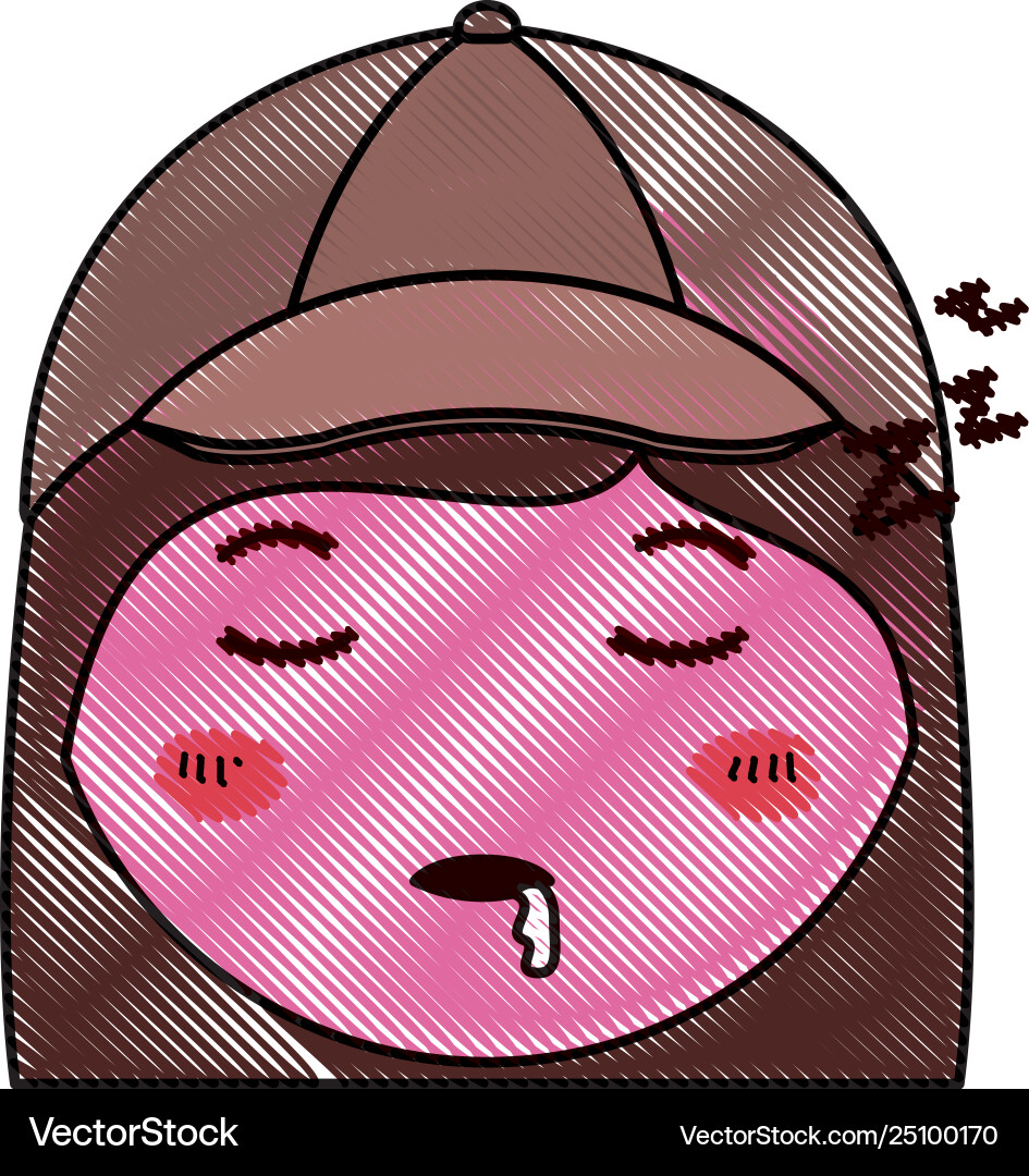 Cartoon Kopf Frau schlafen kawaii Charakter Cartoon Kopf Frau schlafen kawaii Charakter vektorbild